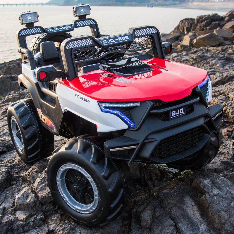 大号儿童电动车小孩双人座四驱越野车可做大人宝宝遥控玩具童车