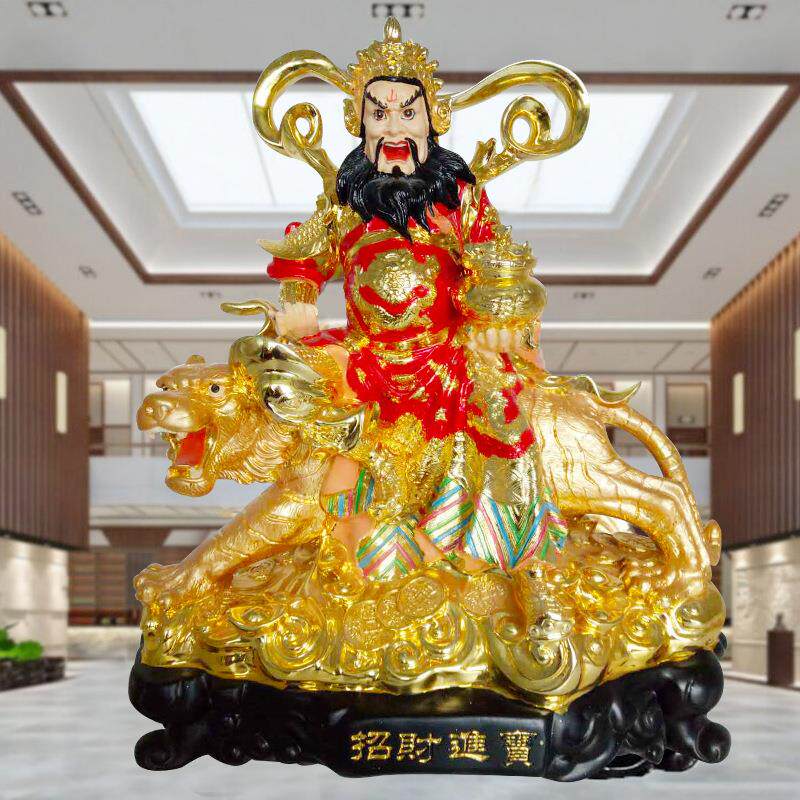 厂家供应佛像树脂摆件赵公明财神家居仿木工艺品摆财神爷手工