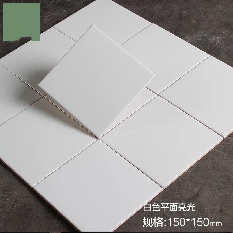 北欧纯白色100*100浴室小白砖面包砖哑光简约厨房墙砖卫生间瓷砖