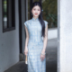 夏季 南风知浅蓝色改良旗袍复古国风新中式 清新优雅年轻女2026新款