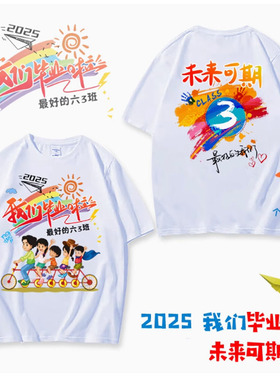 毕业季t恤定制小学生班服六年级124班我们毕业啦拍照服装初三纪念