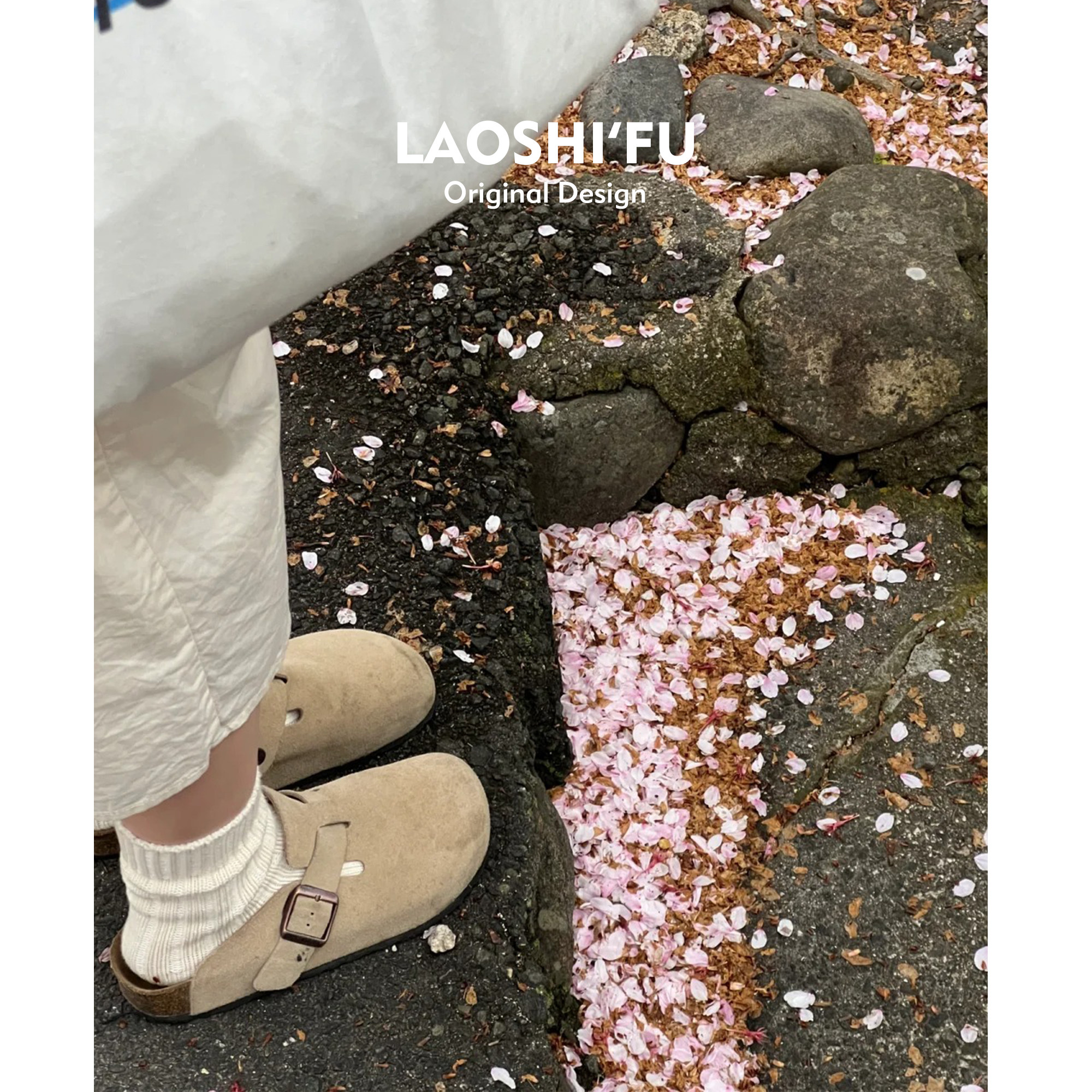 老师傅手工定制真皮软底勃肯鞋女秋钓鱼软木博肯包头半拖厚底拖鞋