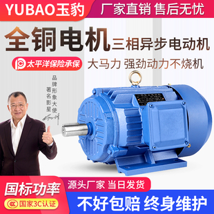 7.5KW千瓦全铜电机380V 1.5 三相异步电动机0.75 2.2 5.5 1.1