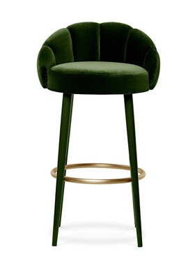 简艺Olympia Barstool酒吧椅轻奢款软包布艺带靠背吧椅客厅吧台椅