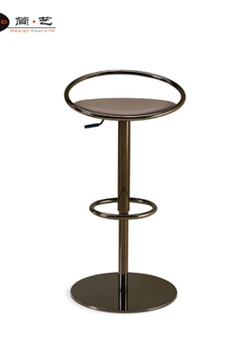 简 艺 简约酒吧前台吧台椅电镀五金高脚旋转酒吧椅Fizzy Barstool