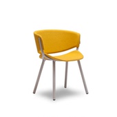 简艺 异形带扶手餐椅设计师椅五金脚旋转洽谈椅书椅Phoenix Chair