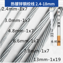 光伏支架架空挂电缆大棚拉线 15mm 热镀锌钢绞线3