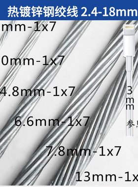热镀锌钢绞线3/4/5/6/8/10/11-15mm 光伏支架架空挂电缆大棚拉线
