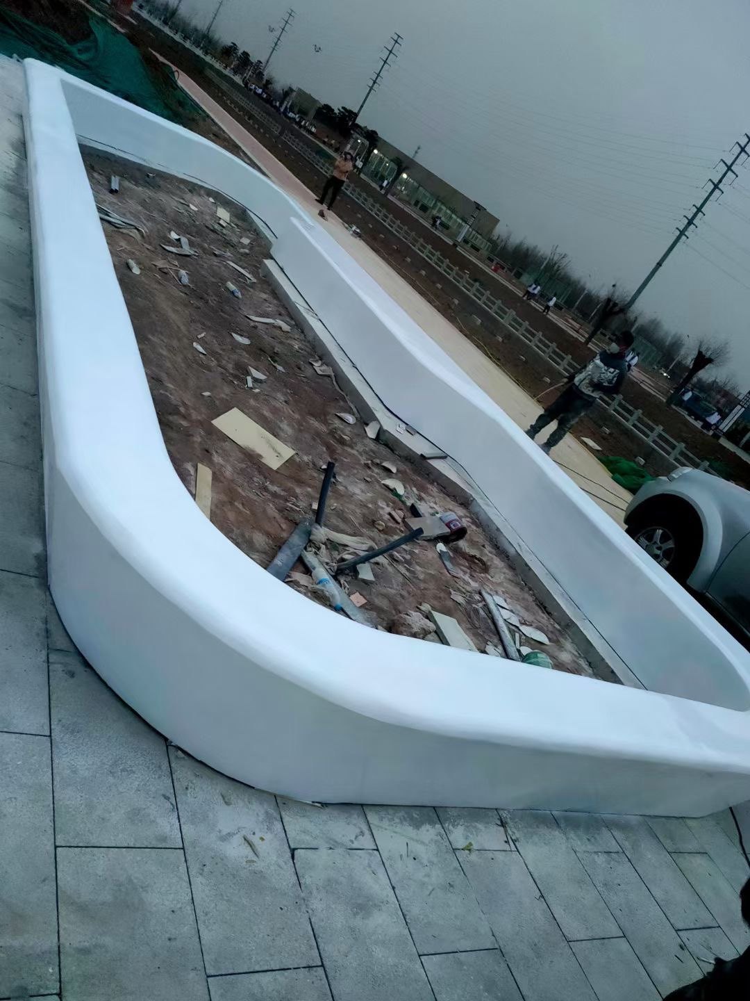 泰科石坐凳户外异形艺术坐凳水磨石表面树池周边创意景观坐凳定制