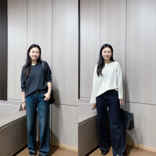 针毛衣 纯色圆领长袖 丽 城6015大版