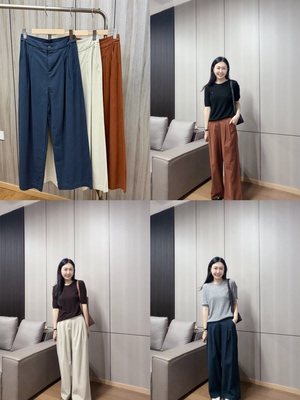 断码捡漏～88002斜纹棉休闲阔腿裤