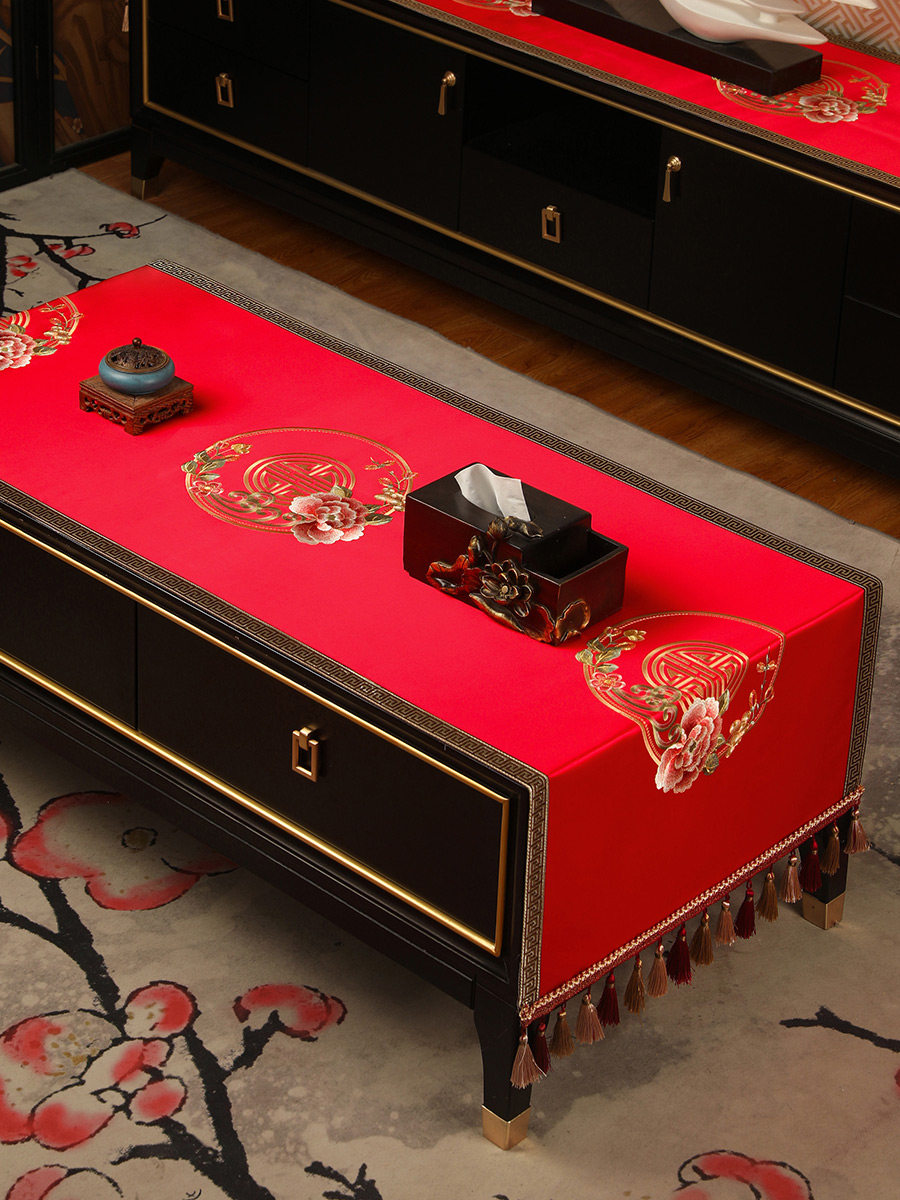 结婚红色桌布茶几盖布喜字中式餐桌垫布喜庆高档客厅茶台装饰盖巾,居家布艺,桌布,淘宝优惠券,粉丝福利购,淘宝优惠卷