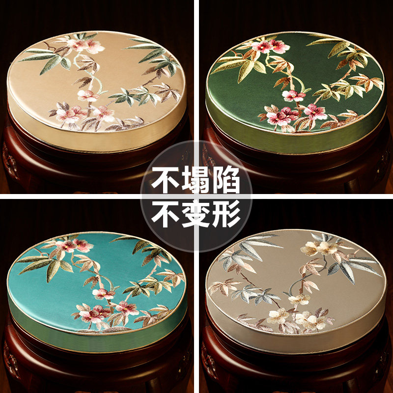 红木圆形坐垫实木圆垫鼓凳藤椅餐椅防滑垫定制