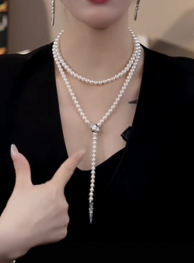 2025年新款珍珠项链女轻奢小众高级感锁骨链送女友闺蜜生日礼物