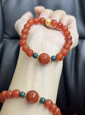 新款南红玛瑙手串女款轻奢小众高级感手链百搭送妈妈闺蜜女友礼物