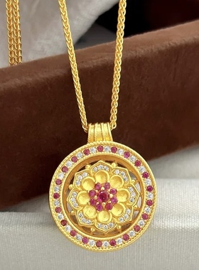 新款旋转八宝罗盘吊坠女款轻奢小众高级感项链百搭送妈妈闺蜜礼物