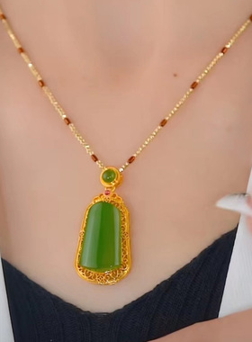 高档玛瑙石项链女简约气质