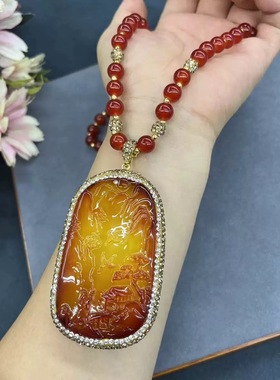 新款大气无事牌吊坠毛衣链配饰