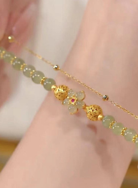 玉石花朵手链防过敏手串