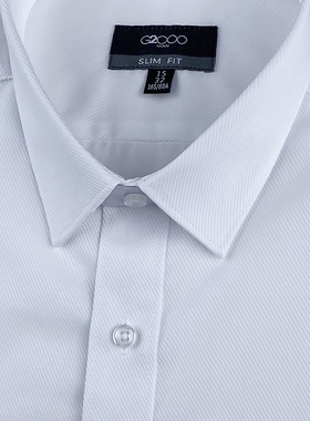 G2000衬衫男长袖小领修身韩版无口袋襯衫slim fit 衬衣商务