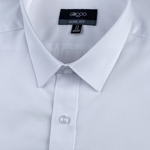 G2000衬衫男长袖小领修身韩版无口袋襯衫slim fit 衬衣商务