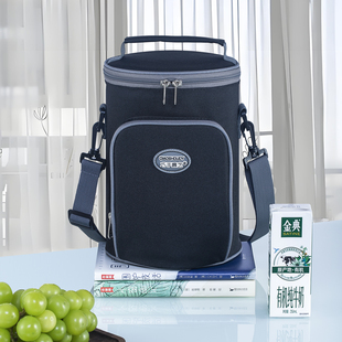 饭盒袋子手提圆形保温桶套学生上班族带饭袋便当包铝箔加厚保温袋