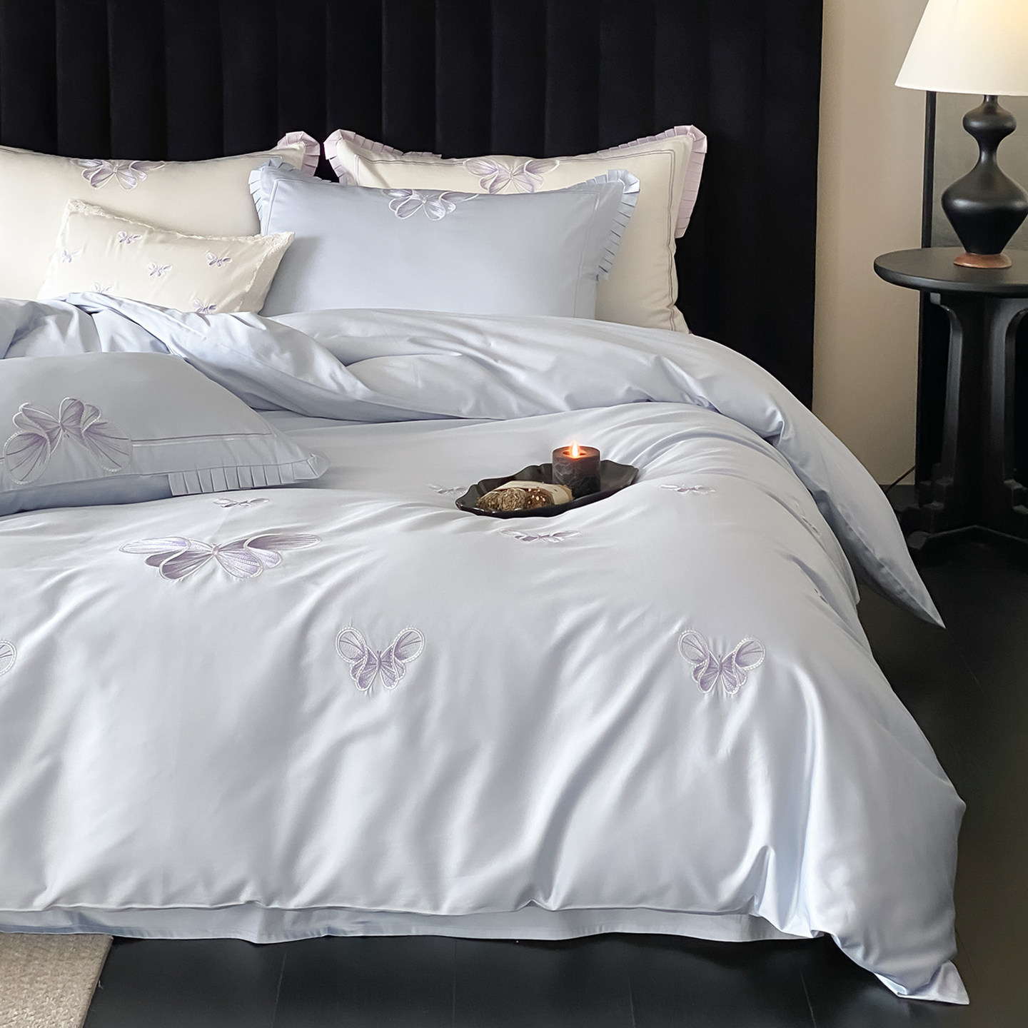 少女心100支全棉长绒棉蝴蝶刺绣四件套纯棉床单被套床品2026新款,床上用品,床品套件/四件套/多件套,淘宝优惠券,粉丝福利购,淘宝优惠卷