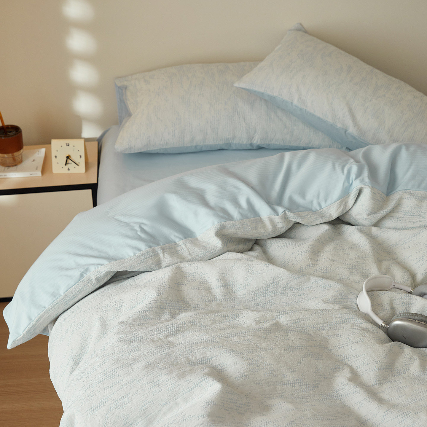 侘寂风A类母婴全棉提花四件套100纯棉被套床单学生宿舍三件套床品,床上用品,床品套件/四件套/多件套,淘宝优惠券,粉丝福利购,淘宝优惠卷