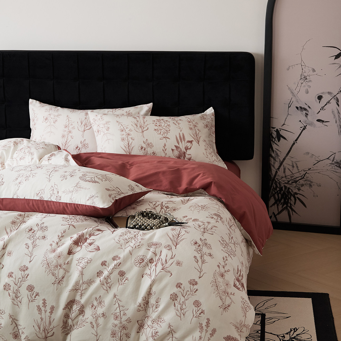 A类100全棉双层纱四件套纯棉2026新款床单被套复古花卉四季款床品,床上用品,床品套件/四件套/多件套,淘宝优惠券,粉丝福利购,淘宝优惠卷