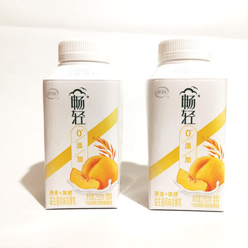 伊利畅轻酸奶风味发酵乳燕麦黄桃