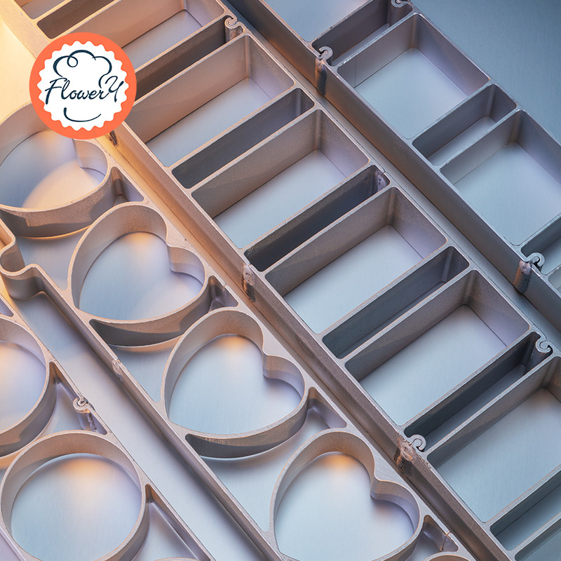 三能SN9072 6连正方形凤梨酥圈阳极铝合金凤梨酥模具饼干烘焙工具