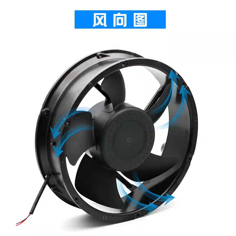 全新22060圆形 12/24/48v防水风机 22cm超大风量IP68机柜散热风扇