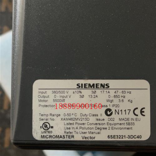 西门子变频器6SE3221-3DC40的