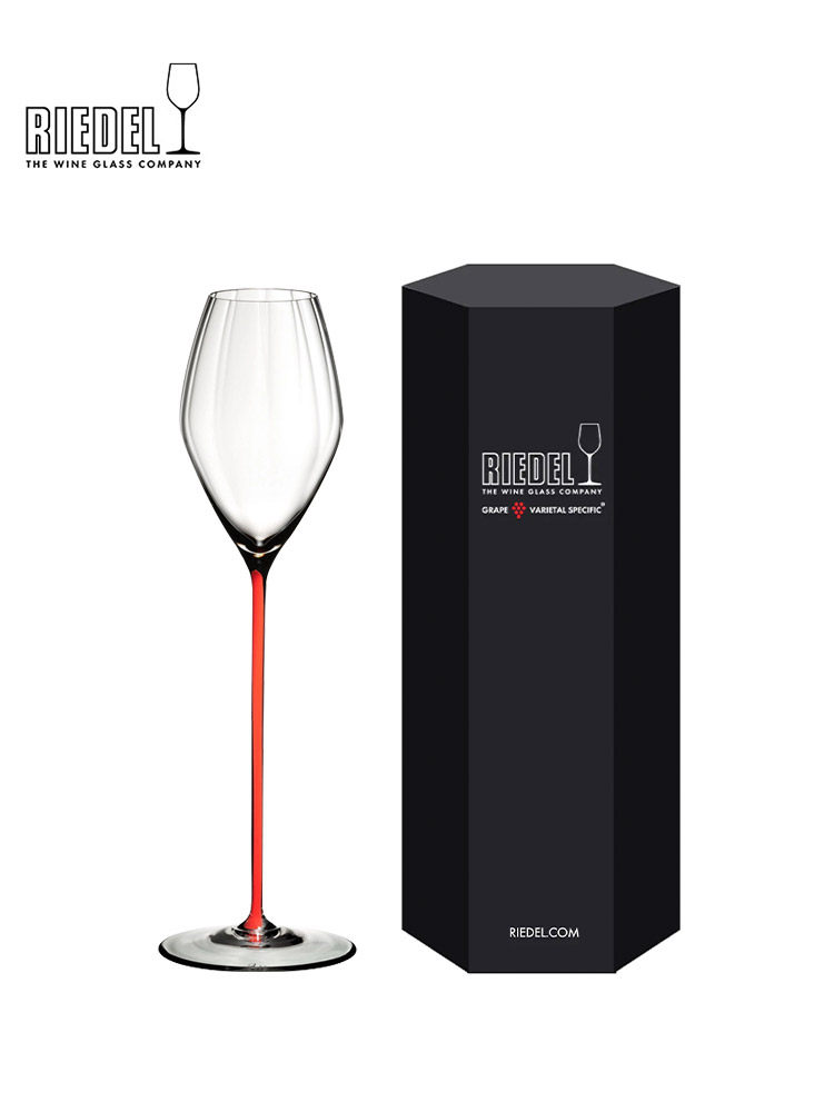 Riedel醴铎奥地利进口彩杆红领结手工水晶红酒杯棱镜超高脚香槟杯