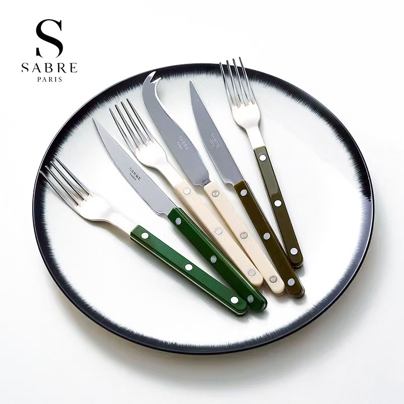 法国Sabre Paris小酒馆不锈钢彩色勺子牛排刀叉ins风西餐具家用-封面