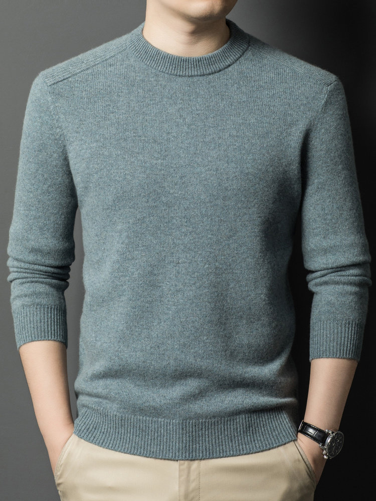 高端圆领山羊绒衫男秋冬季加厚保暖内搭100纯羊绒针织打底衫毛衣,男装,羊绒套衫,淘宝优惠券,粉丝福利购,淘宝优惠卷