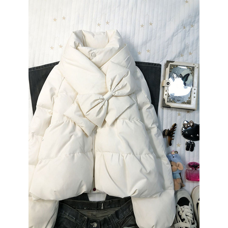 高级感减龄蝴蝶结立领棉服女冬季宽松加厚保暖甜美花苞面包服外套,女装/女士精品,棉衣/棉服,淘宝优惠券,粉丝福利购,淘宝优惠卷