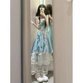 海边度假风两件套不规则设计抹胸木耳边吊带短裙 白色高腰半身裙