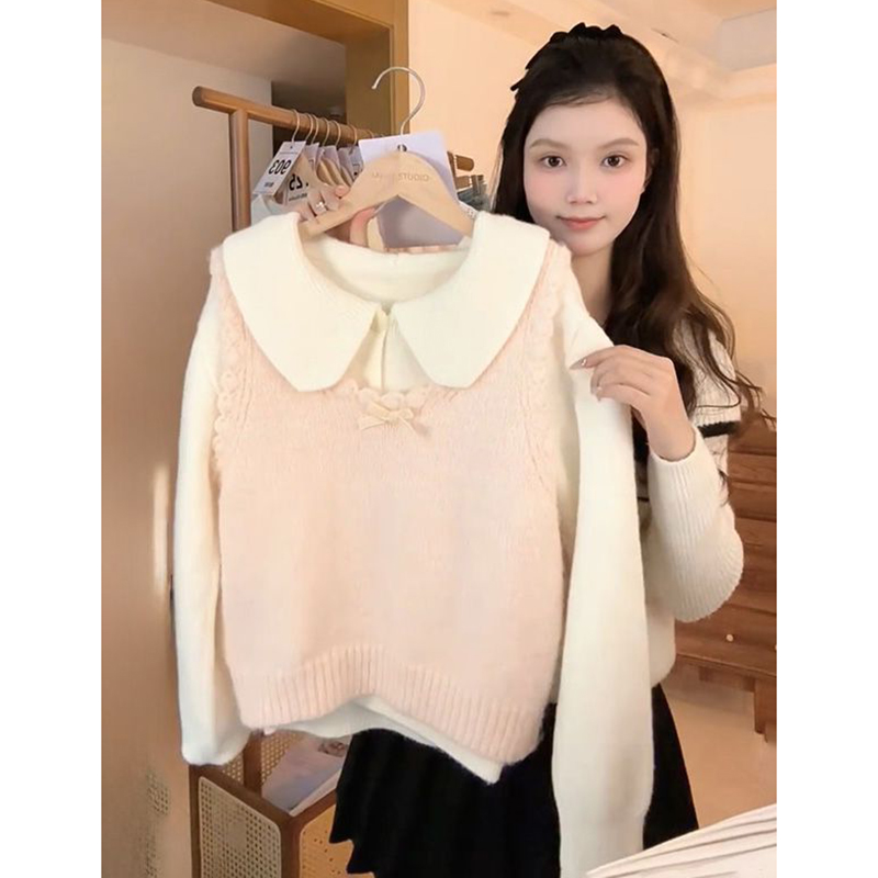 马甲背心女早秋搭配针织衫上衣