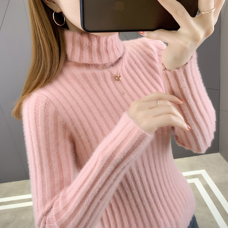 水貂绒毛衣爆款洋气风女士打底衫