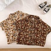 衬衫 儿童碎花短袖 男女童宝宝森系港风衬衣中大童上衣 新款 2026夏季