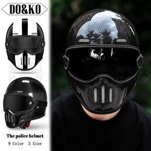 猪鼻玻璃钢小盔体复古机车摩托车头盔巡航机车全盔四季男女骑行3C