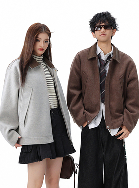 MANRESHOW 25AW双面呢拼接翻领夹克外套