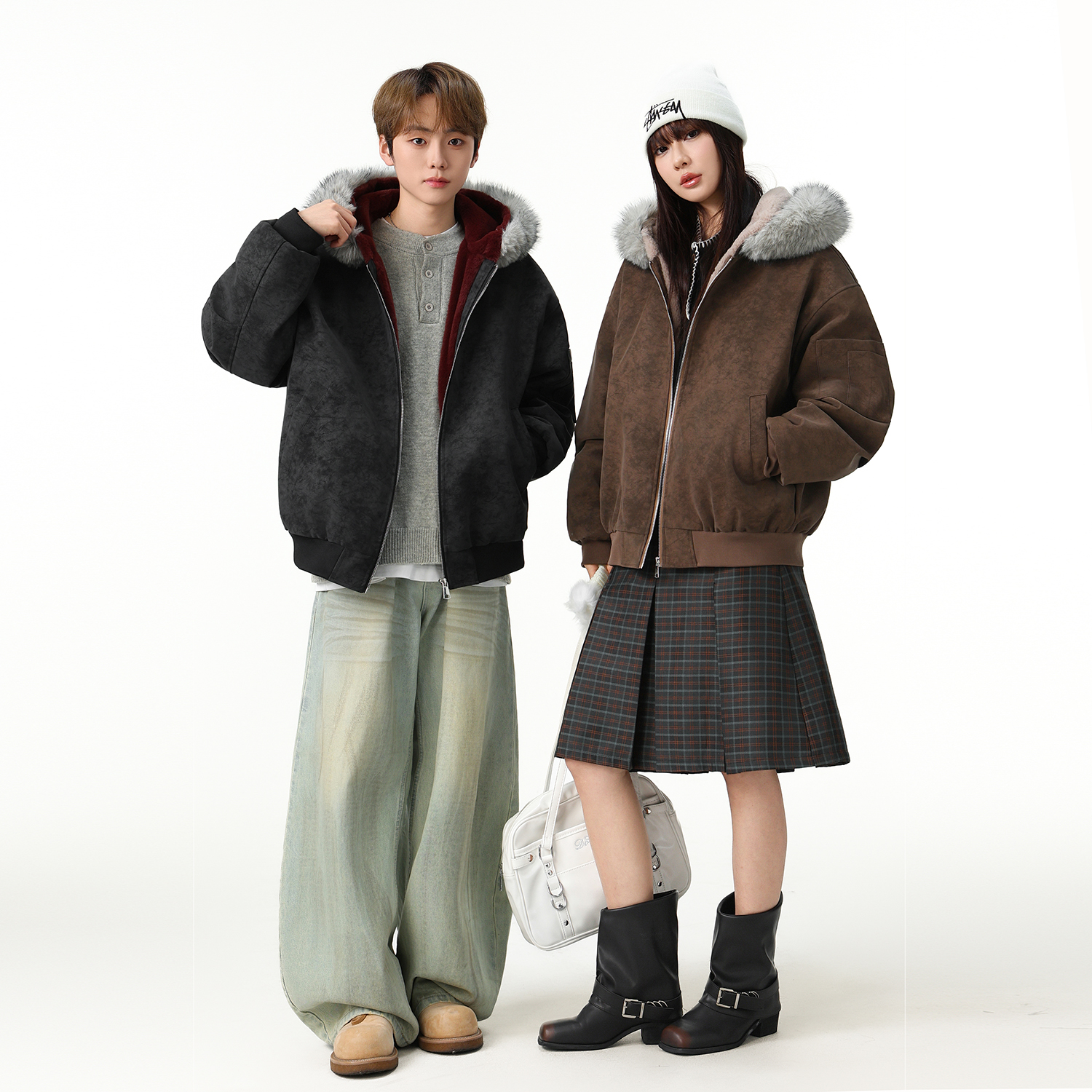 【所有姐姐的衣橱直播间】MANRESHOW 毛领连帽加绒外套可拆卸毛领