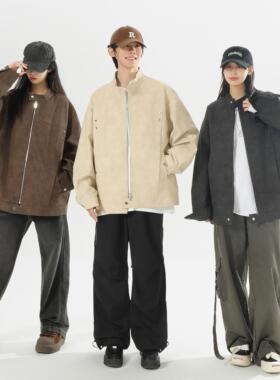 秋季美拉德风立领短款夹克男士宽松上衣韩版潮流外套