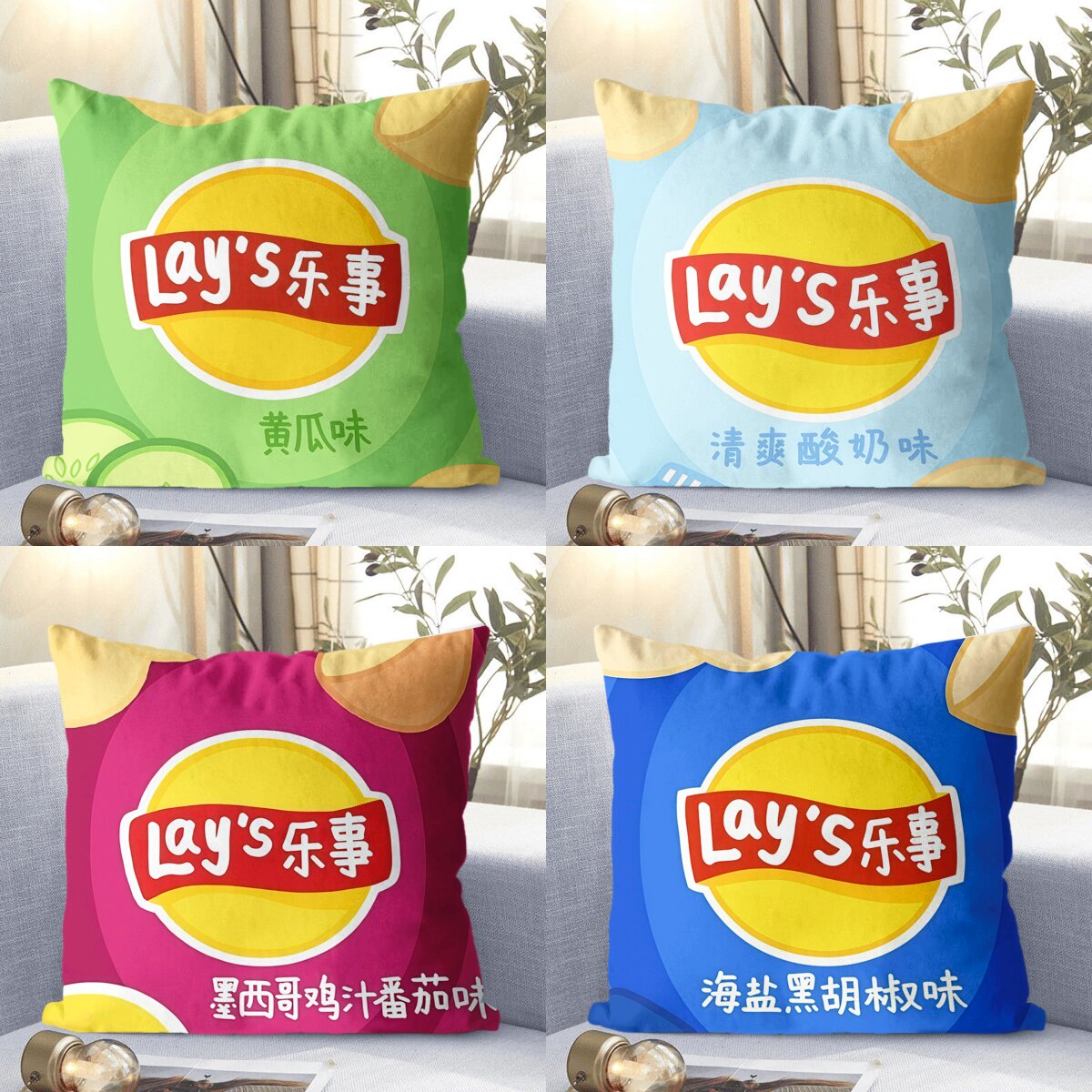 趣味创意薯片抱枕沙发客厅办公室午睡靠枕可拆洗枕套靠垫枕靠图片