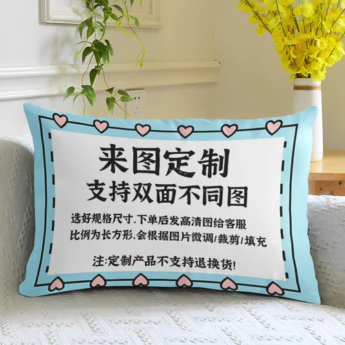 抱枕diy定制双面可印照片床头靠垫靠枕沙发枕头可来图定做抱枕套