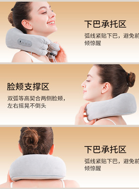 跨境U型颈椎按摩枕EMS脉冲遥控加热颈部电动按摩仪颈部按摩枕热敷