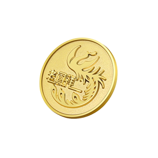 高档金属徽章定制凤凰图腾冲压铸镀亚光金胸徽企业LOGO胸针扣订做
