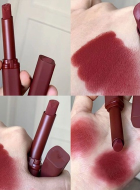 显白气场全开! 小细管正红哑光绒雾口红不掉色不沾杯学生党唇泥